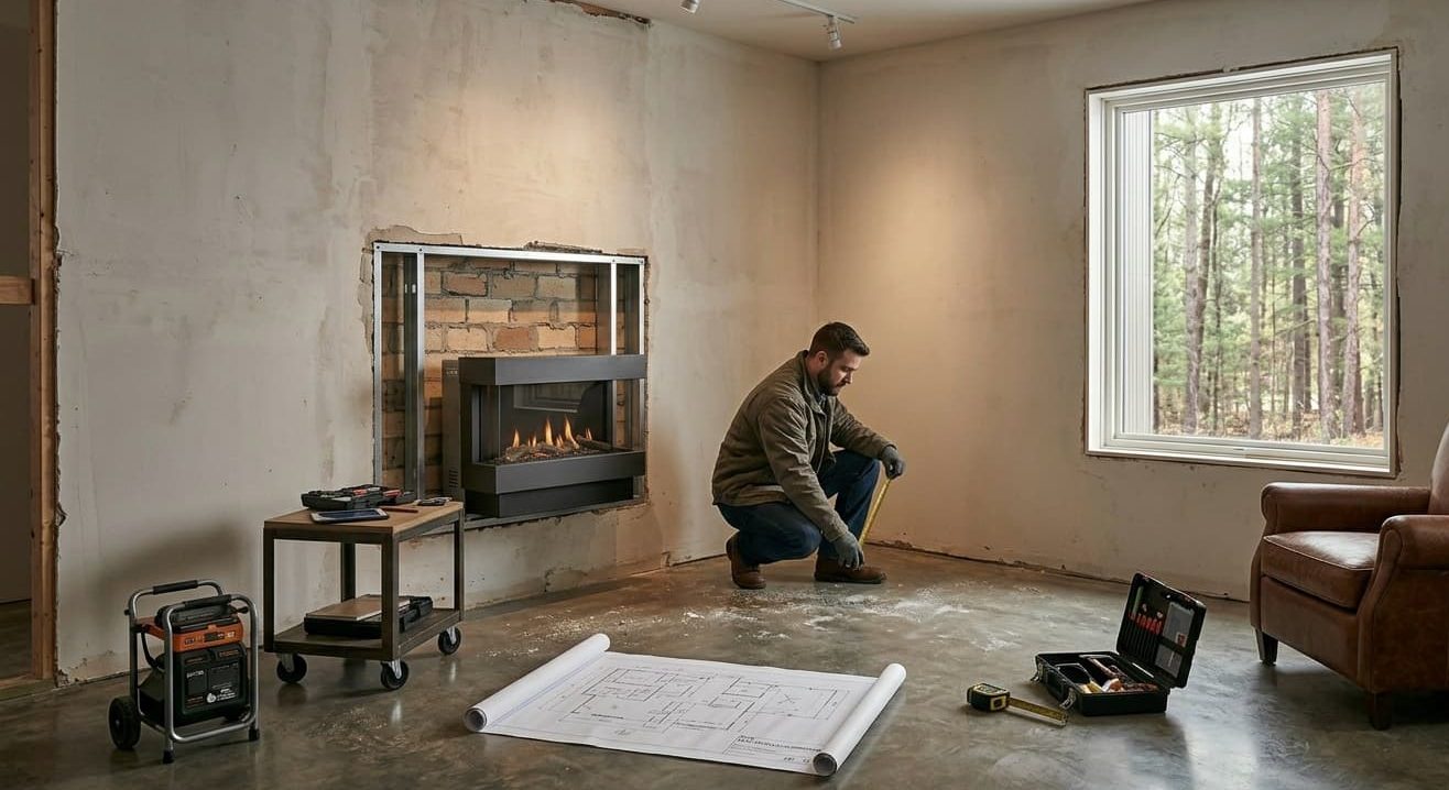 Measuring the place and choose right fireplaces for installation